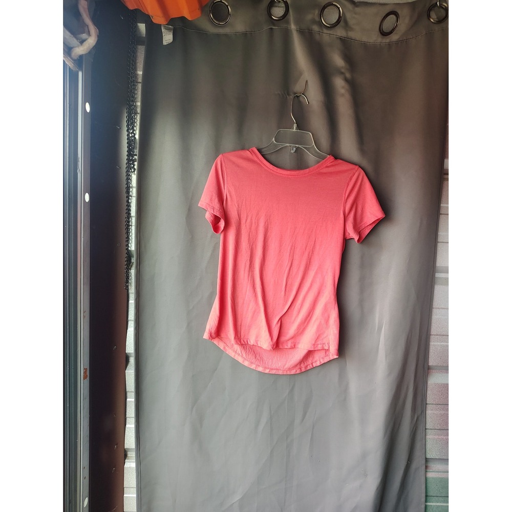 Athletic Works Womens Coral Pink Space Dye Short Sleeve Active T-Shirt Small 4-6